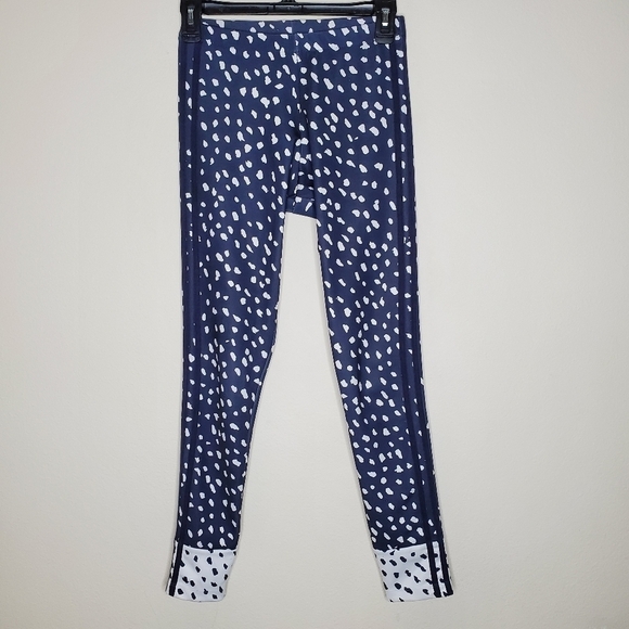 Adidas Originals Navy Blue High Rise 3 Striped Dot Printed Tight Leggings - Picture 6 of 12